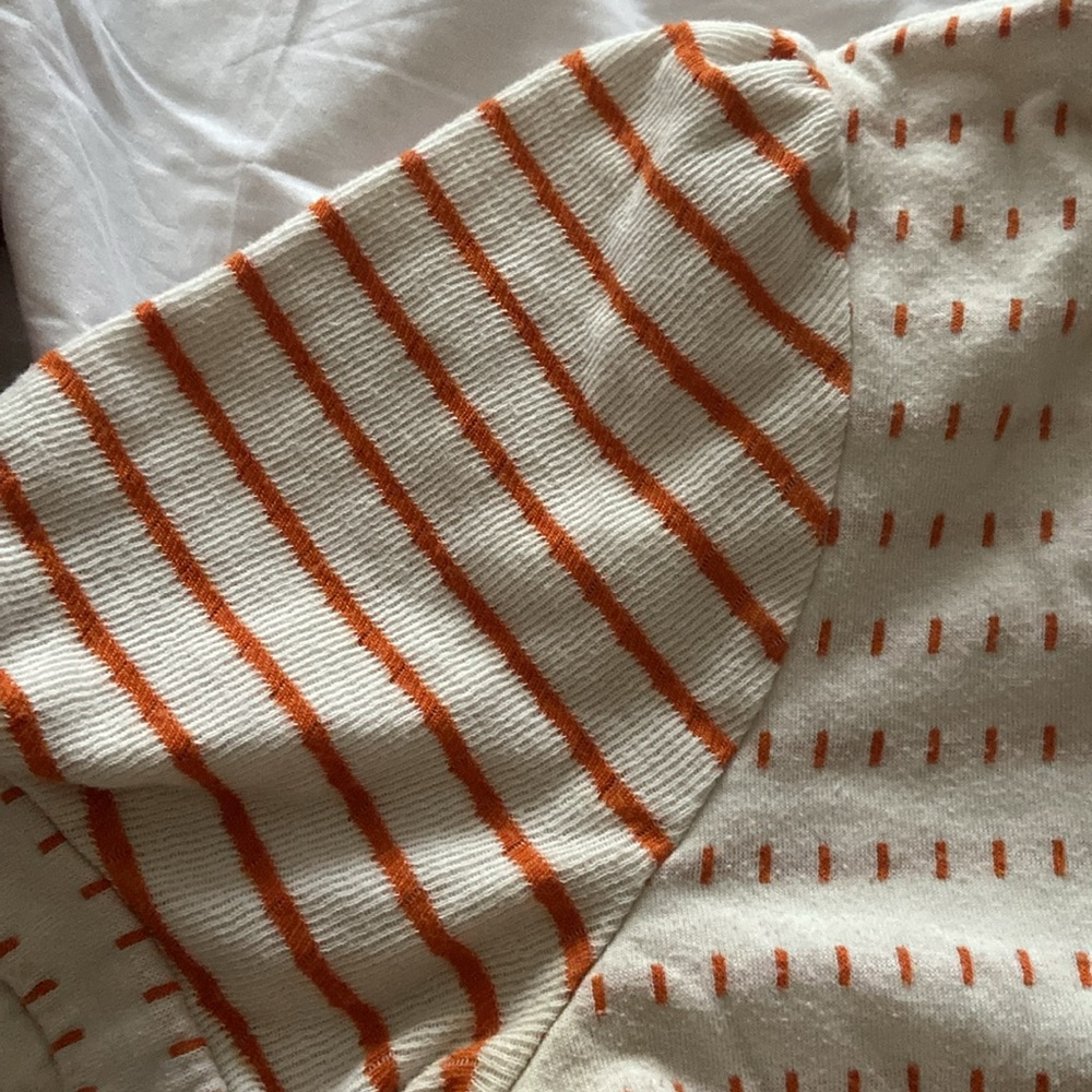 Staccato Orange and Cream Striped Short Sleeve Tee